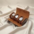 pochette marron pour montre en cuir x3