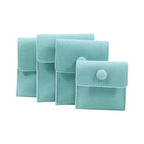 pochette organisateur de bijoux en velours de couleur turquoise