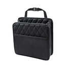 pochette organisateur de siège de voiture vide de couleur noir sur fond blanc