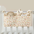 pochette de rangement bébé pour lit avec motif fleurs