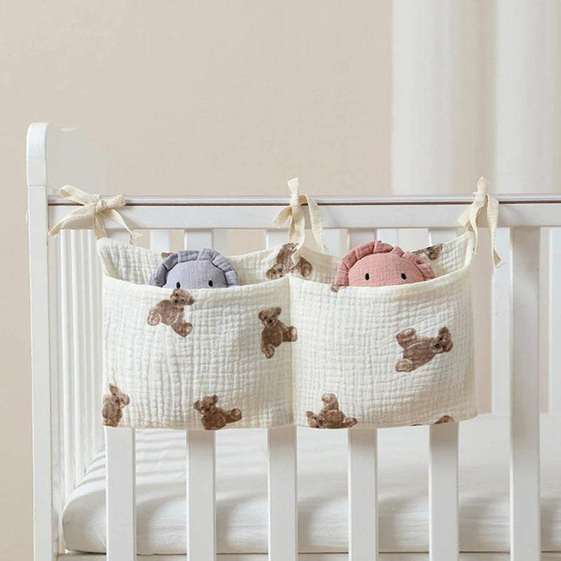pochette de rangement bébé pour lit avec motif oursons