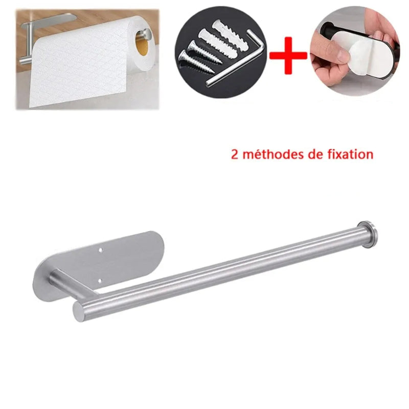 porte essuie-tout de couleur argent