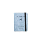 porte-passeport et organisateur de cartes RFID de couleur bleu ciel sur fond blanc