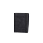 porte-passeport et organisateur de cartes RFID de couleur noir sur fond blanc