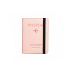 porte-passeport et organisateur de cartes RFID de couleur rose sur fond blanc