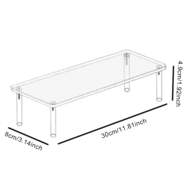 présentoir parfums de taille 30x8 cm avec 1 étage