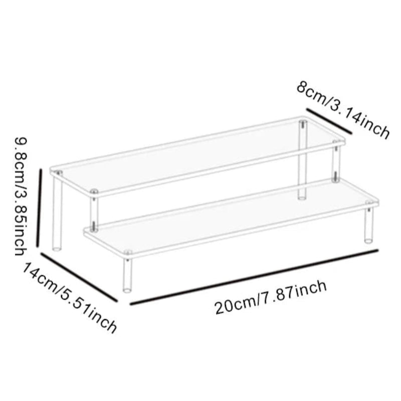 présentoir parfums de taille 20x8 cm avec 2 étages