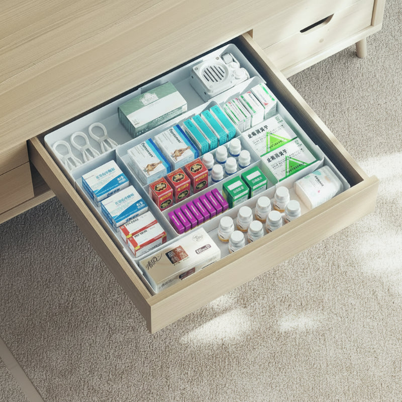 range pour couvert modulable de taille L utilisé pour ranger les médicaments