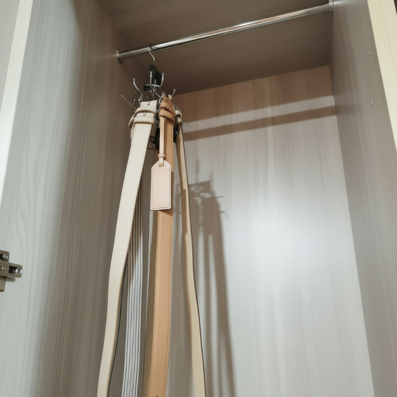rangement pour ceinture dans un dressing