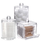 rangement pour coton de couleur transparente x3
