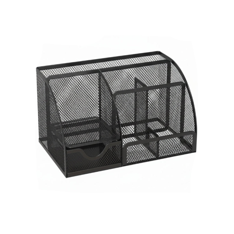 rangement fourniture bureau noir vide en maille métallique