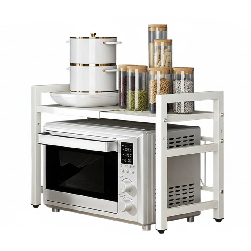 rangement pour micro-onde de couleur blanc