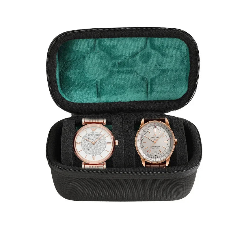 rangement de montre pour voyage de couleur vert x2