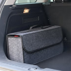 sac coffre voiture en feutre gris