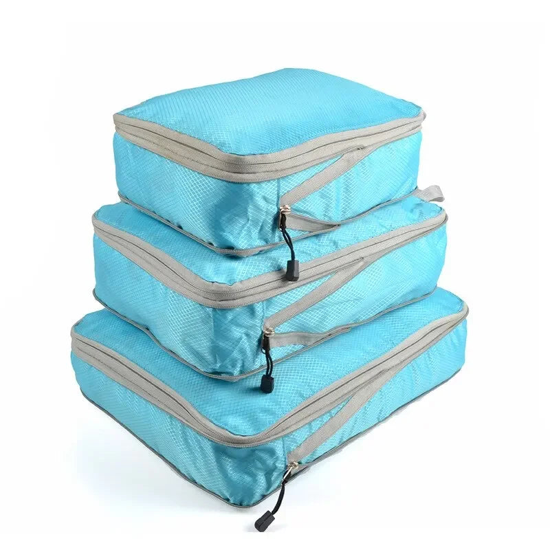 sac de compression pour valise de couleur turquoise