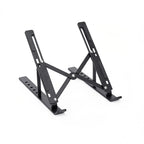 le support pc portable pliable vide de couleur noir sur fond blanc